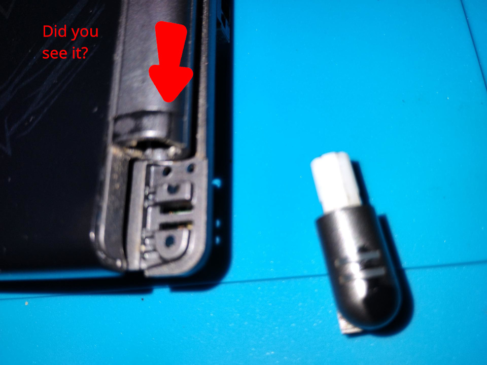 Crack's barely visible here